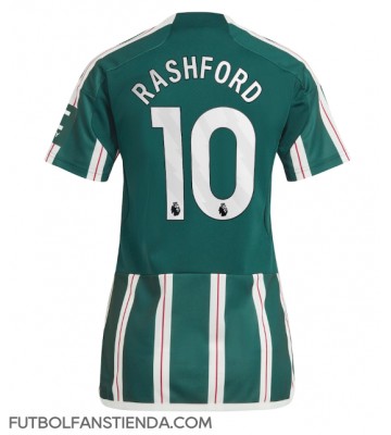 Manchester United Marcus Rashford #10 Segunda Equipación Mujer 2023-24 Manga Corta